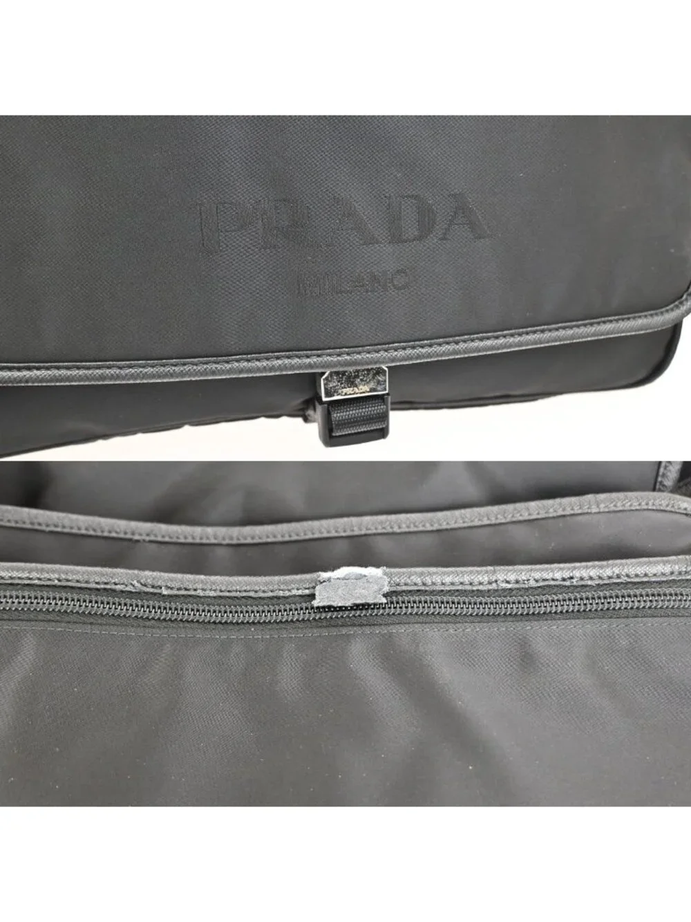 Prada Messenger Bag Black Nylon Saffiano